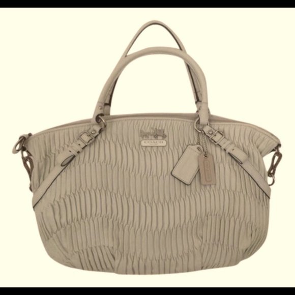 Coach Sophia Madison No 15947 Parchment Gathered Leather Satchel - Picture 3 of 8
